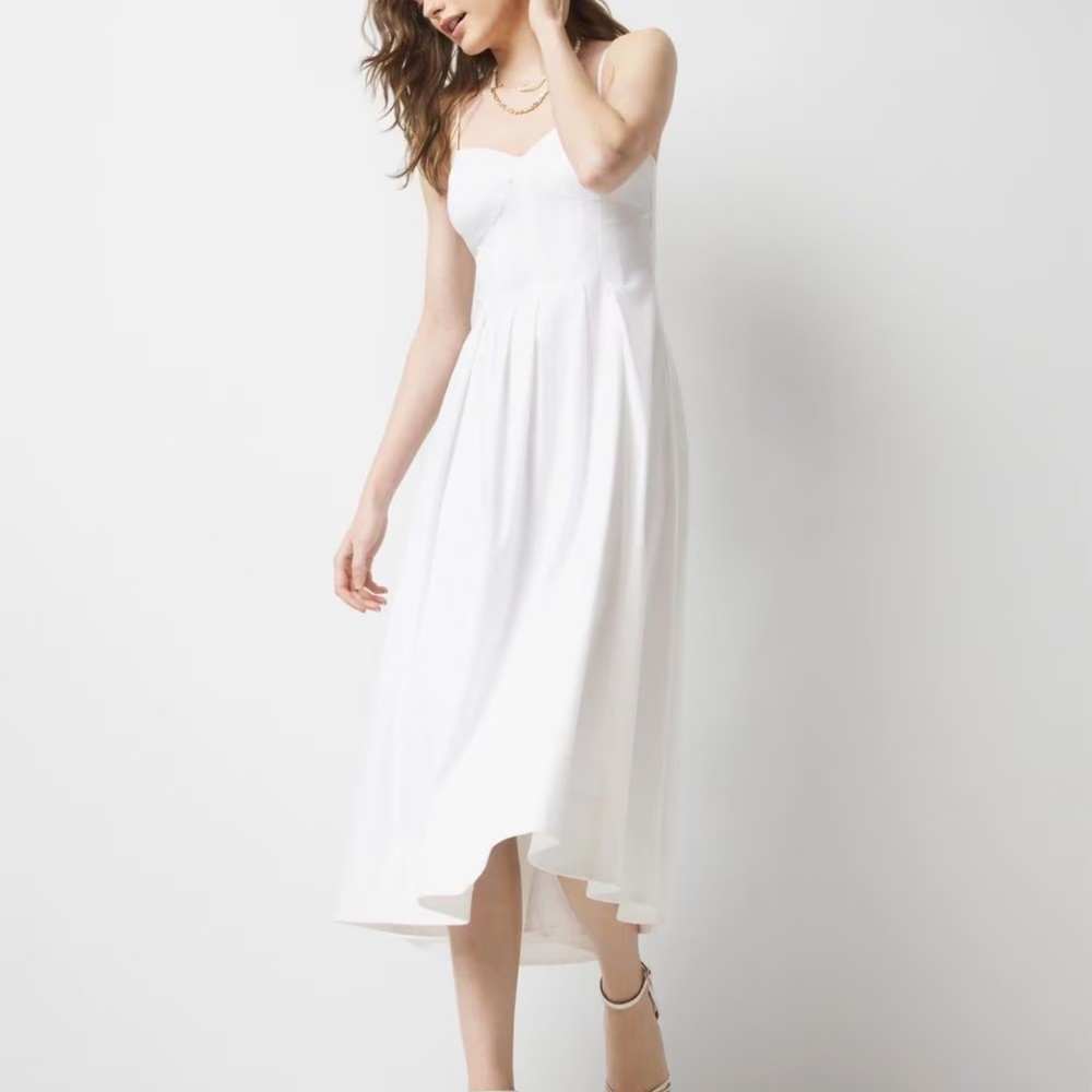 White House Black Market White High Low Dress
